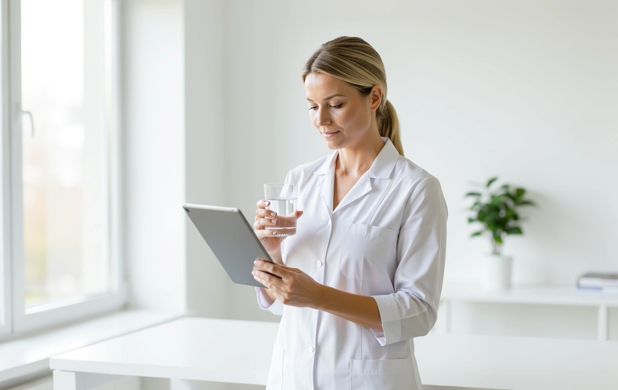 Nutritionist during an online consultation